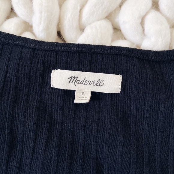 Madewell Ribbed Button-Front Crop Tank - Picture 3 of 7